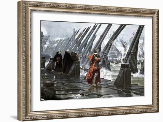 Cardinal Richelieu at the Siege of La Rochelle, 1628-Henri Paul Motte-Framed Giclee Print