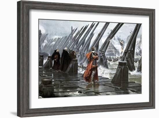 Cardinal Richelieu at the Siege of La Rochelle, 1628-Henri Paul Motte-Framed Giclee Print