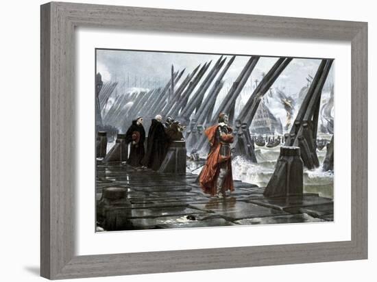 Cardinal Richelieu at the Siege of La Rochelle, 1628-Henri Paul Motte-Framed Giclee Print