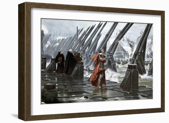 Cardinal Richelieu at the Siege of La Rochelle, 1628-Henri Paul Motte-Framed Giclee Print