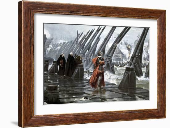 Cardinal Richelieu at the Siege of La Rochelle, 1628-Henri Paul Motte-Framed Giclee Print