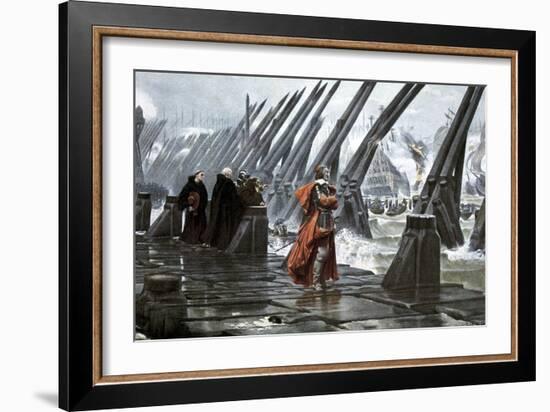 Cardinal Richelieu at the Siege of La Rochelle, 1628-Henri Paul Motte-Framed Giclee Print