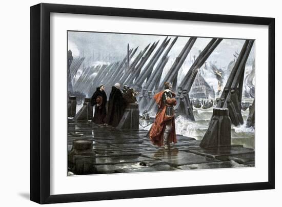 Cardinal Richelieu at the Siege of La Rochelle, 1628-Henri Paul Motte-Framed Giclee Print