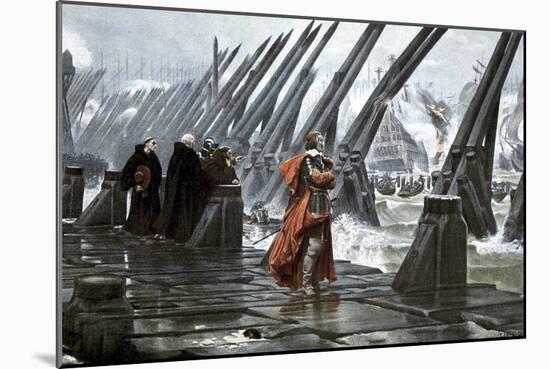 Cardinal Richelieu at the Siege of La Rochelle, 1628-Henri Paul Motte-Mounted Giclee Print