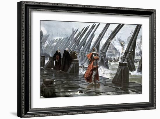 Cardinal Richelieu at the Siege of La Rochelle, 1628-Henri Paul Motte-Framed Giclee Print