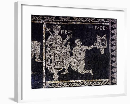 Cardinal Virtues, Allegory of Justice, Detail of the Mosaic Floor-null-Framed Giclee Print