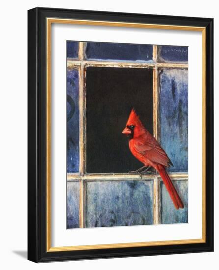 Cardinal Window-Chris Vest-Framed Art Print