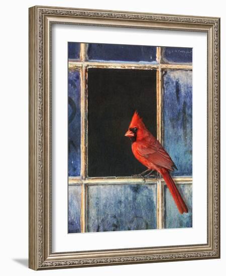 Cardinal Window-Chris Vest-Framed Art Print