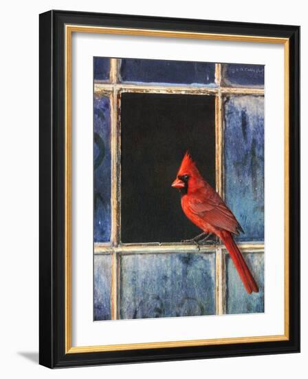 Cardinal Window-Chris Vest-Framed Art Print