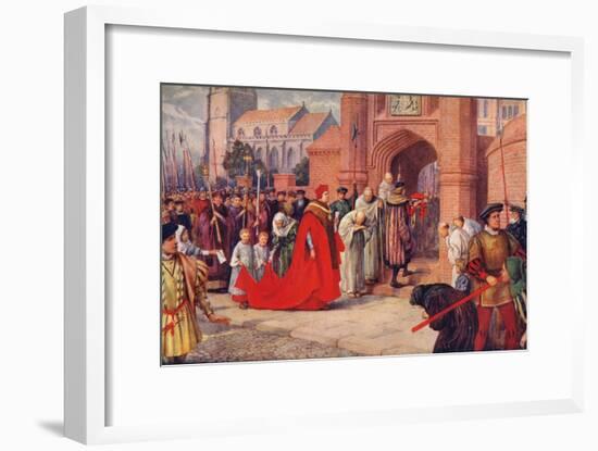 'Cardinal Wolsey possibly entering Hampton Court Palace', 1917-Unknown-Framed Giclee Print