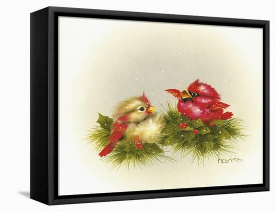 Cardinals and Holly-Peggy Harris-Framed Premier Image Canvas