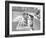 Cardinals Jeering and Waving from their Dugout to the Cubs During a Game-null-Framed Photographic Print