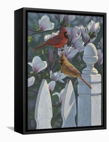 Cardinals Magnolias-Jeffrey Hoff-Framed Premier Image Canvas