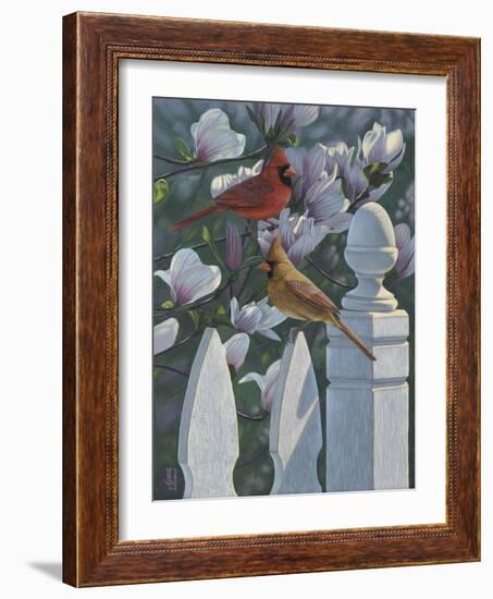 Cardinals Magnolias-Jeffrey Hoff-Framed Giclee Print