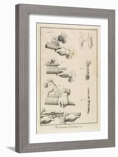 Carding and Combing (Plate II), 1762-Denis Diderot-Framed Giclee Print