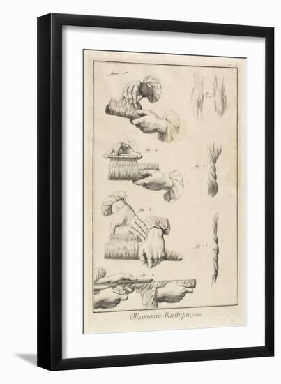 Carding and Combing (Plate II), 1762-Denis Diderot-Framed Giclee Print