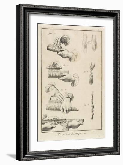 Carding and Combing (Plate II), 1762-Denis Diderot-Framed Giclee Print