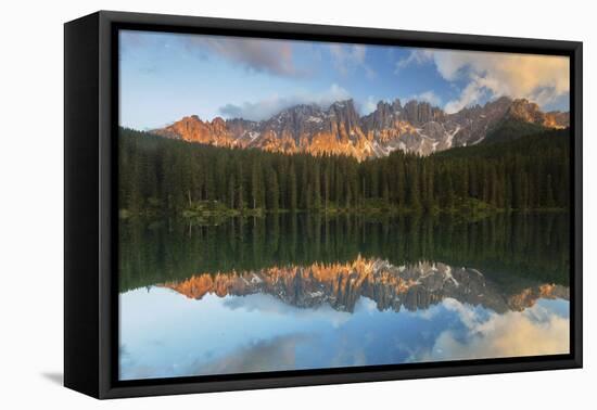 Carezza Lake, Dolomites, Bolzano, Trentino Alto Adige, Italy-ClickAlps-Framed Premier Image Canvas
