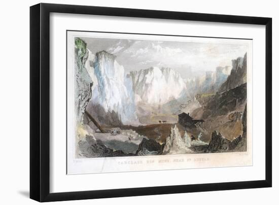 Carglaze Tin Mine, Near St Austell, Cornwall, England, C1825-Thomas Allom-Framed Giclee Print