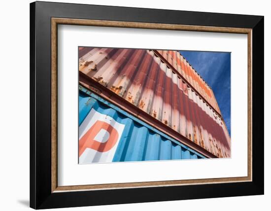 Cargo container buildings, Christchurch, South Island, New Zealand-null-Framed Photographic Print