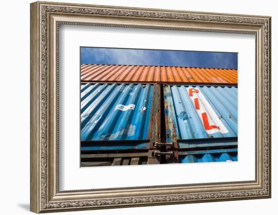 Cargo container buildings, Christchurch, South Island, New Zealand-null-Framed Photographic Print