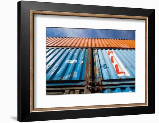 Cargo container buildings, Christchurch, South Island, New Zealand-null-Framed Photographic Print