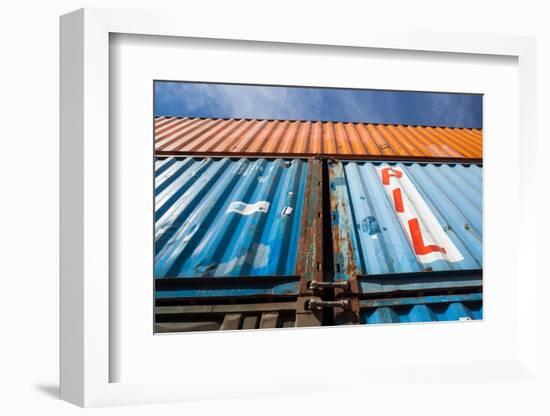 Cargo container buildings, Christchurch, South Island, New Zealand-null-Framed Photographic Print