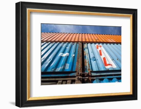 Cargo container buildings, Christchurch, South Island, New Zealand-null-Framed Photographic Print