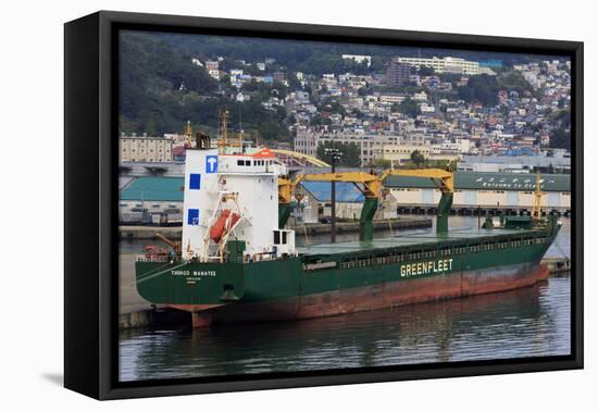 Cargo ship, Otaru Port, Hokkaido Prefecture, Japan, Asia-Richard Cummins-Framed Premier Image Canvas