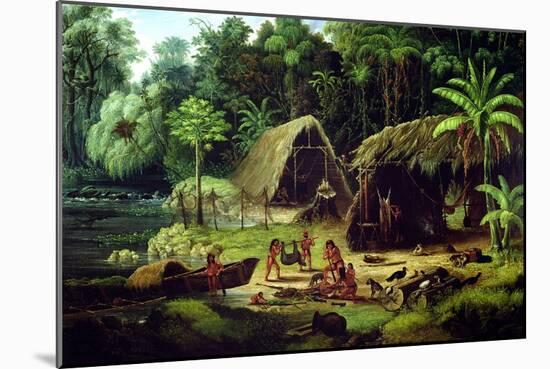 Carib Village, British Guyana, 1836-W.S. Hedges-Mounted Giclee Print