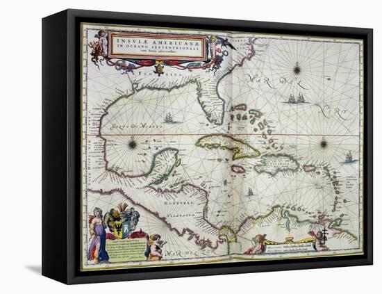 Caribbean and Central America: from the Atlas "Toonneel Des Aer Drycx", Vol II, Published, 1650-Joan Blaeu-Framed Premier Image Canvas