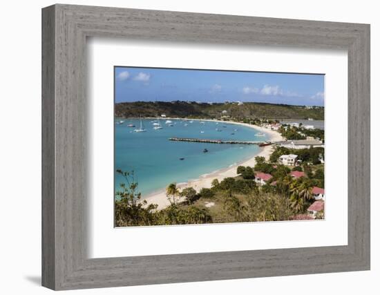 Caribbean, Anguilla. View of Boats in Harbor-Alida Latham-Framed Photographic Print