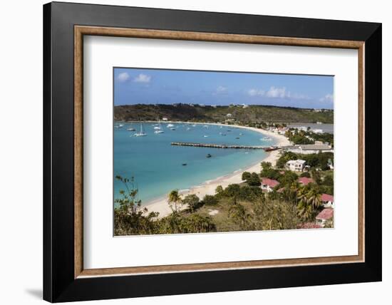 Caribbean, Anguilla. View of Boats in Harbor-Alida Latham-Framed Photographic Print