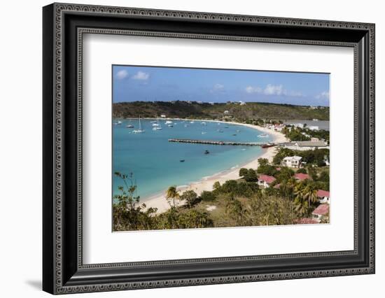 Caribbean, Anguilla. View of Boats in Harbor-Alida Latham-Framed Photographic Print