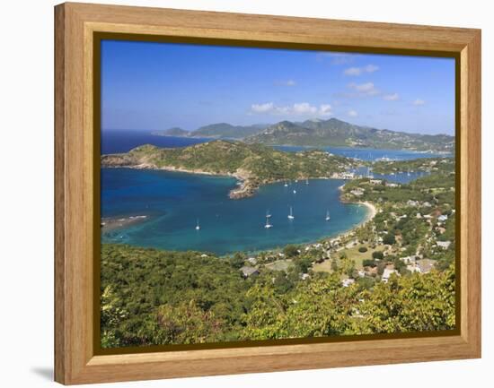 Caribbean, Antigua and Barbuda, English Harbour from Shirley's Heights-Michele Falzone-Framed Premier Image Canvas