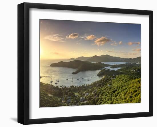 Caribbean, Antigua and Barbuda, English Harbour from Shirley's Heights-Michele Falzone-Framed Photographic Print