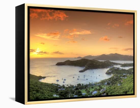 Caribbean, Antigua and Barbuda, English Harbour from Shirley's Heights-Michele Falzone-Framed Premier Image Canvas