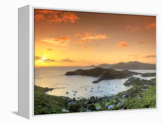 Caribbean, Antigua and Barbuda, English Harbour from Shirley's Heights-Michele Falzone-Framed Premier Image Canvas