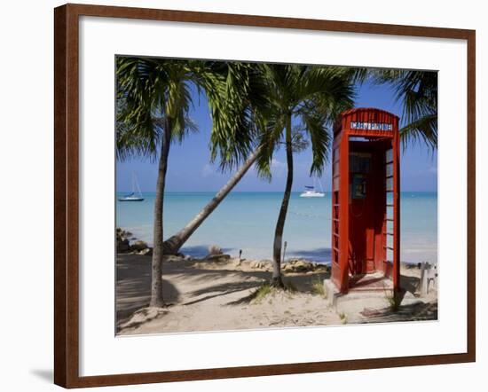 Caribbean, Antigua, Dickenson Bay, English Red Telephone Box-Gavin Hellier-Framed Photographic Print