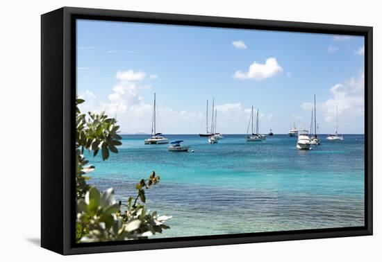 Caribbean Boats II-Karyn Millet-Framed Stretched Canvas