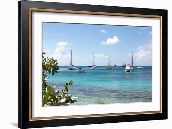 Caribbean Boats II-Karyn Millet-Framed Photo