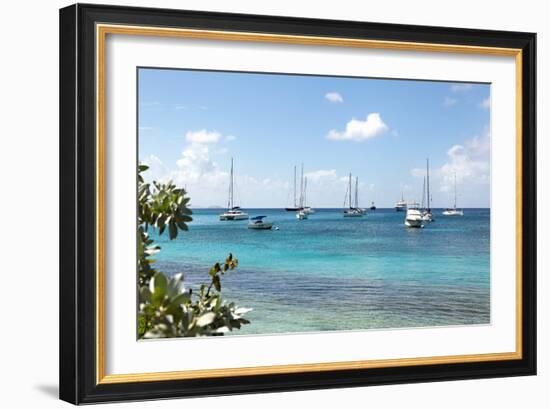 Caribbean Boats II-Karyn Millet-Framed Photo