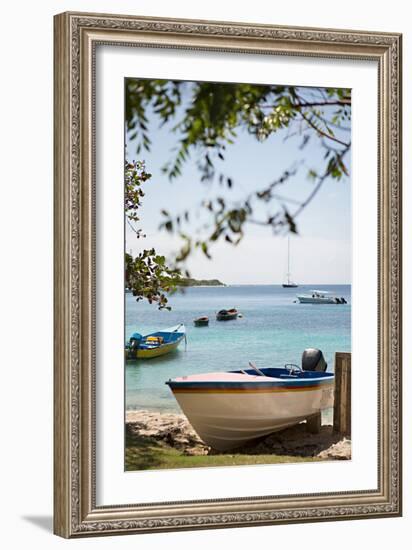 Caribbean Boats IV-Karyn Millet-Framed Photo