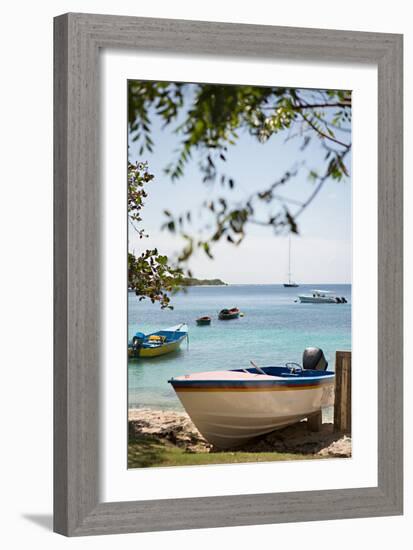 Caribbean Boats IV-Karyn Millet-Framed Photo