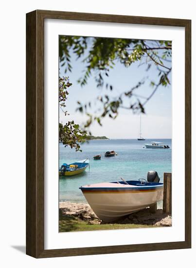 Caribbean Boats IV-Karyn Millet-Framed Photo