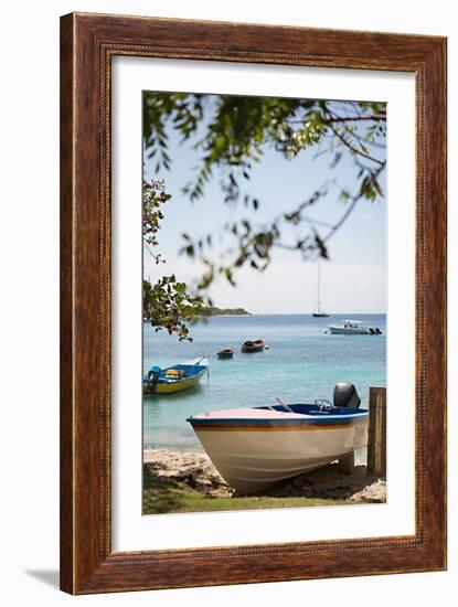 Caribbean Boats IV-Karyn Millet-Framed Photo