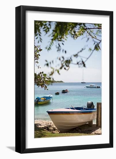 Caribbean Boats IV-Karyn Millet-Framed Photo