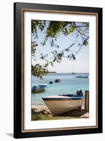 Caribbean Boats IV-Karyn Millet-Framed Photo