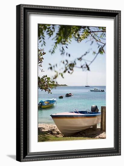 Caribbean Boats IV-Karyn Millet-Framed Photo