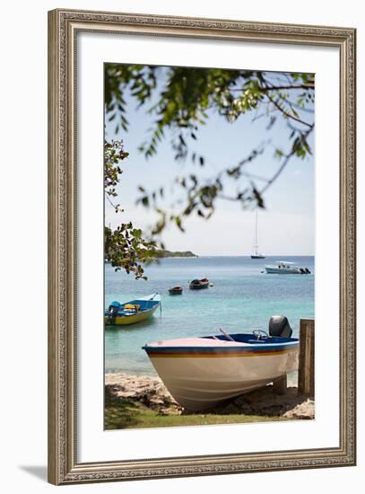 Caribbean Boats IV-Karyn Millet-Framed Photo